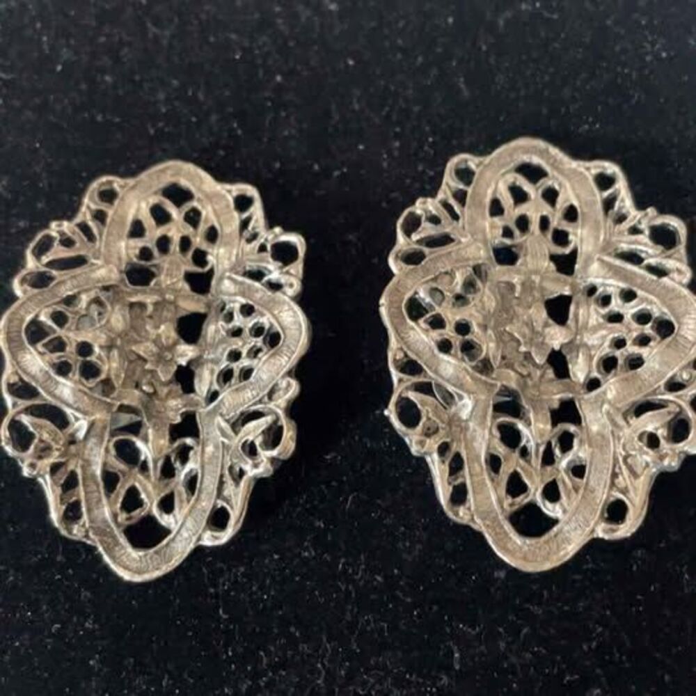 Vintage Silver-Tone Filigree Clip-On things for shoes